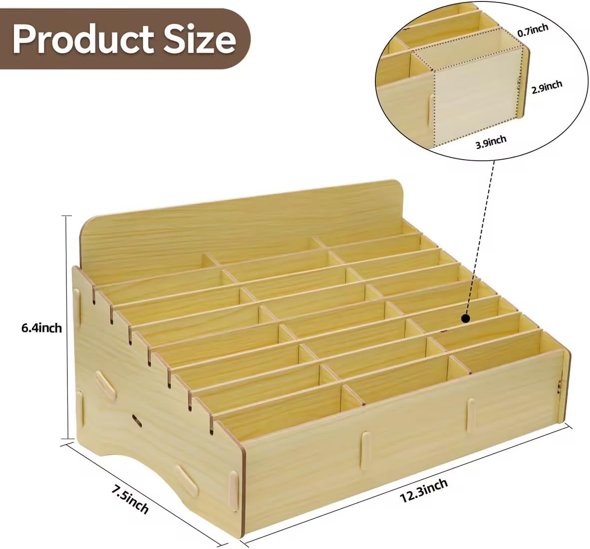 HengTianMei 24 Grid Cell Phone Organizes Storage Box for Office School Classroom