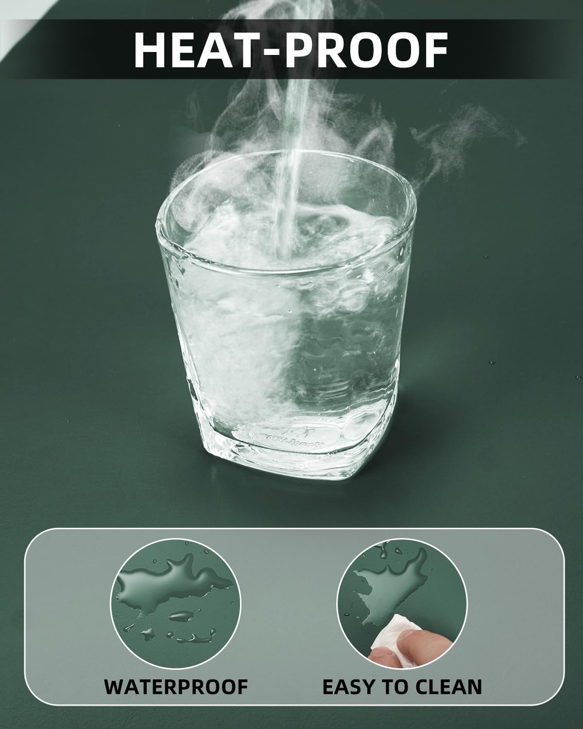 Extra Large Desk mat, Leather Desk Pad Protector,Office Desk Mat,Mouse Pad, Non-Slip Desk Blotter, Laptop Desk Pad, Waterproof Desk Writing Pad for Office&Home (Dark Green, 55" x 17")