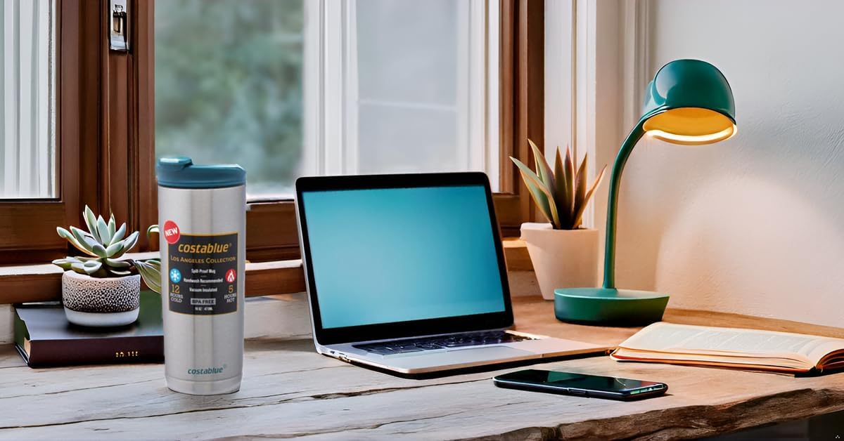 Travel Coffee Mug - 16 Oz. Stainless Steel Insulated Coffee Mug, Leak Proof Tumbler w/Dishwasher Safe Lid, Double Wall Travel Coffee Cup, Reusable Insulated Tumbler for Hot & Cold Beverages