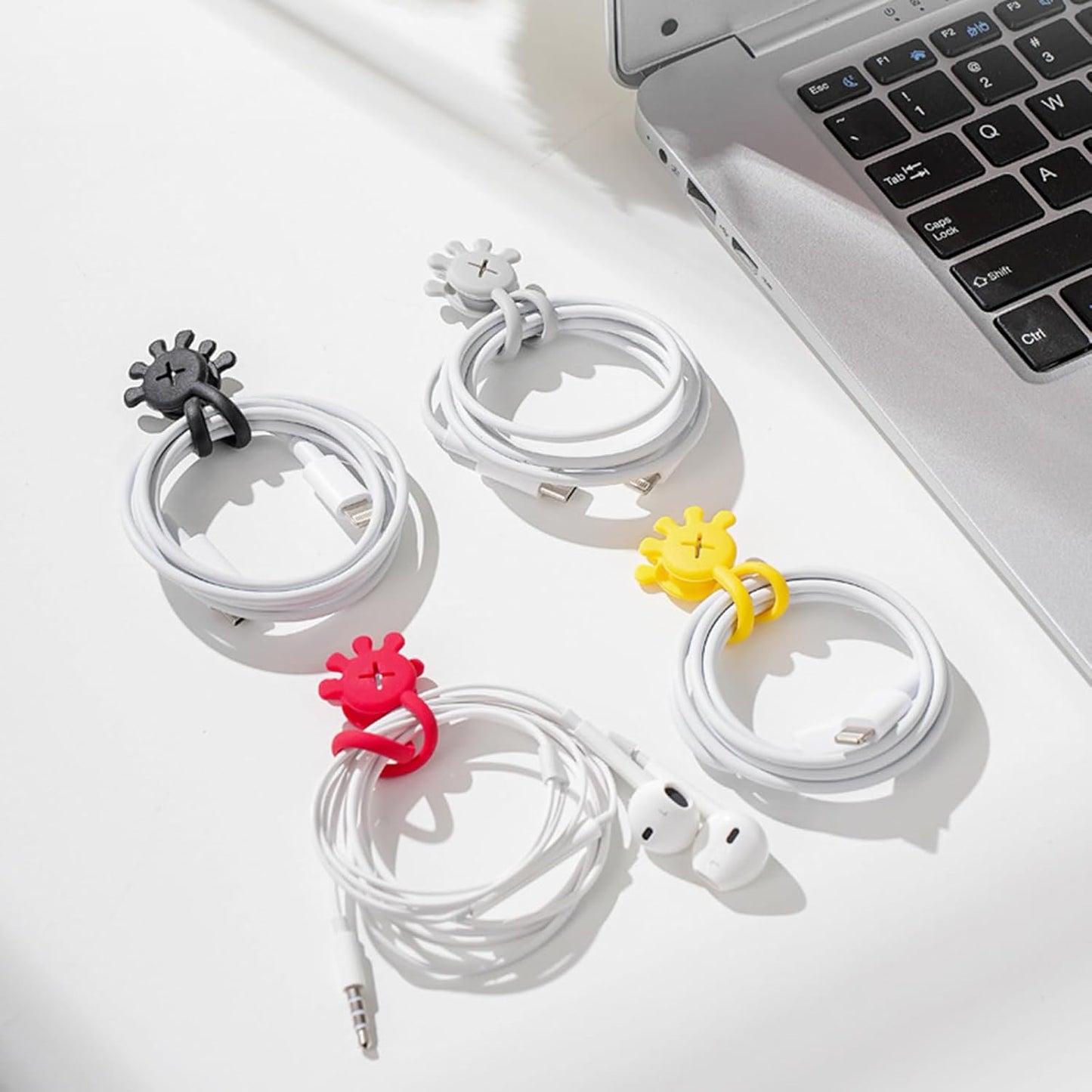 10Pcs Cable Ties Clips Cord Organiser Clip Reusable Silicone Organisers Bookmarks Fridge Magnet