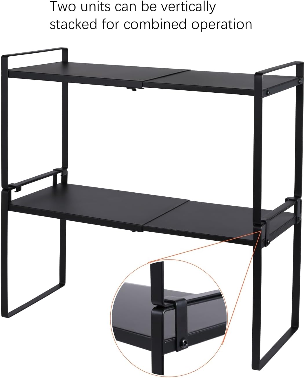 2-Pack Expandable Shelf Organizer for Kitchen Countertop, kitchen organizers and storage，under sink expandable shelf organizer