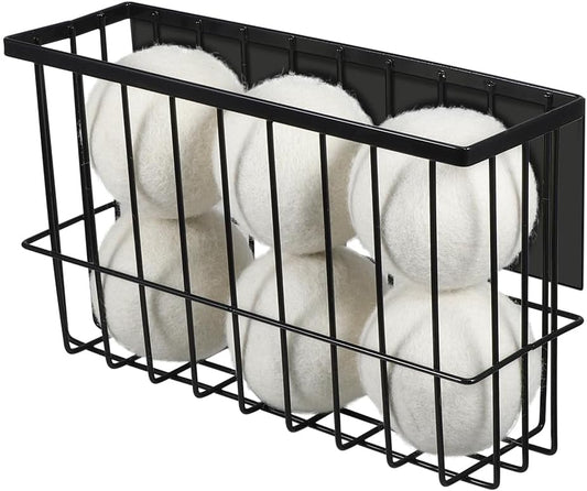 Picowe Large Dryer Ball Organizer Magnetic Storage Bin, Magnetic Basket Dryer Ball Holder for Laundry Room Organization and Storage to Hold 6 Dryer Balls, Without Balls ( Black, L )