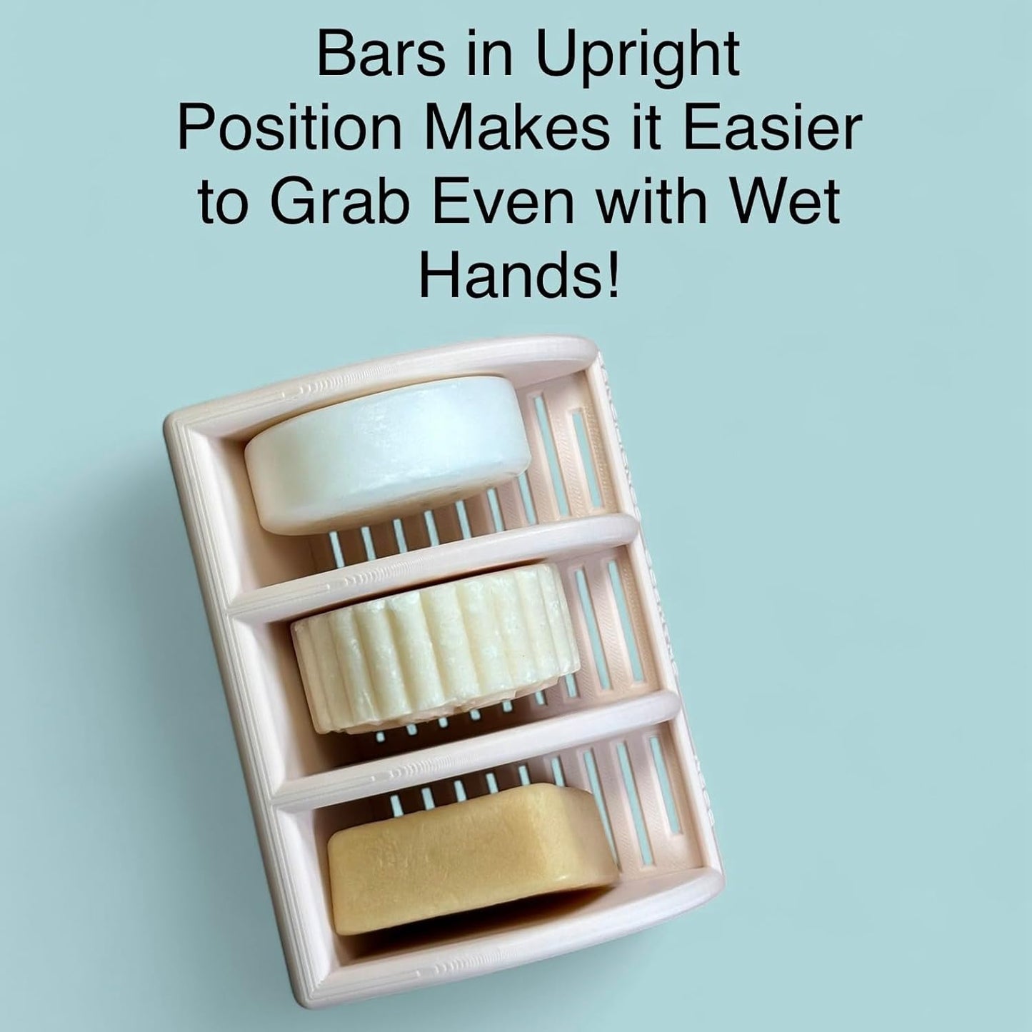 Essence & Abode Sustainable Living Solid Shampoo Holder – Multi-Bar Soap Dish with Drainage – Soap Bar, Shampoo Bar and Conditioner Bar Bathroom Organizer – Keeps Bars Dry & Lasts Longer (Beige)