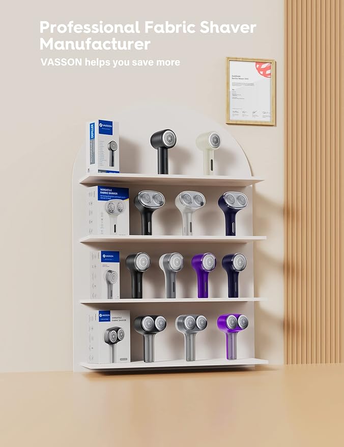 VASSON Fabric Shaver, Electric Lint Remover, Rechargeable Lint Shaver, Sweater Shavers to Remove Pilling, Large Fuzz Remover for Clothes Couch Furniture (Black)