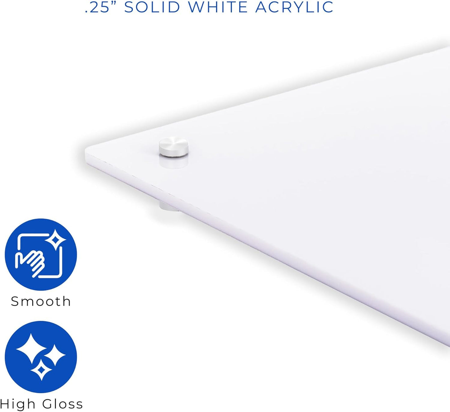 24x32 Dry Erase Board for Wall - with .25 White Acrylic and White Stand Off Finish - Perfect Whiteboard for Office, Home, Classroom - Durable and Stylish .25 White Acrylic Dry Erase Board