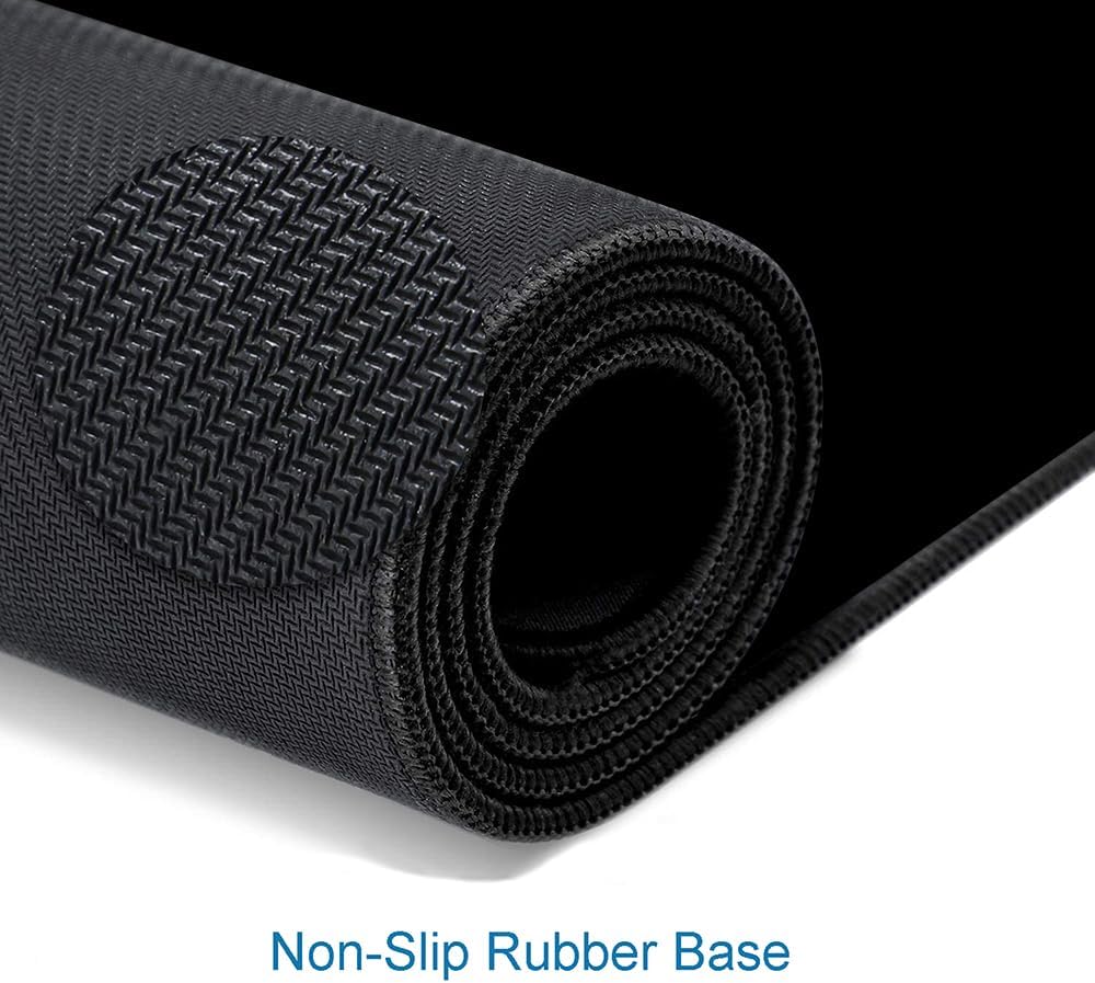 Black Large Gaming Mouse Pad with Stitched Edges, Desk Pad Extended Keyboard Mat, Non-Slip Rubber Base Mousepads for Laptop, Office, Home, 31.5X11.8 inch