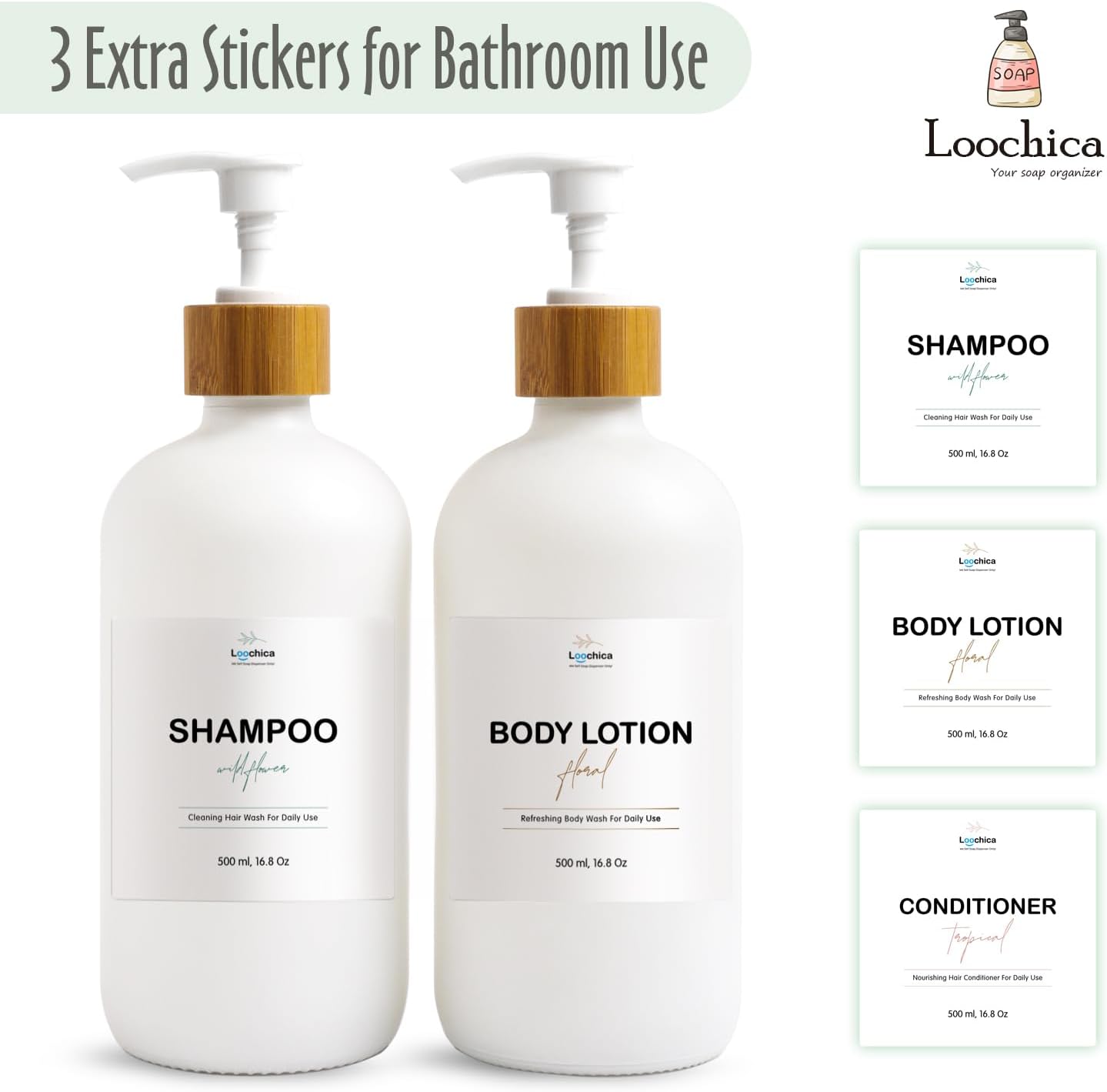 2 Pack White Glass Soap Dispenser Set for Kitchen Sink, Hand and Dish Soap, Matte White Finish, Rustic Decor