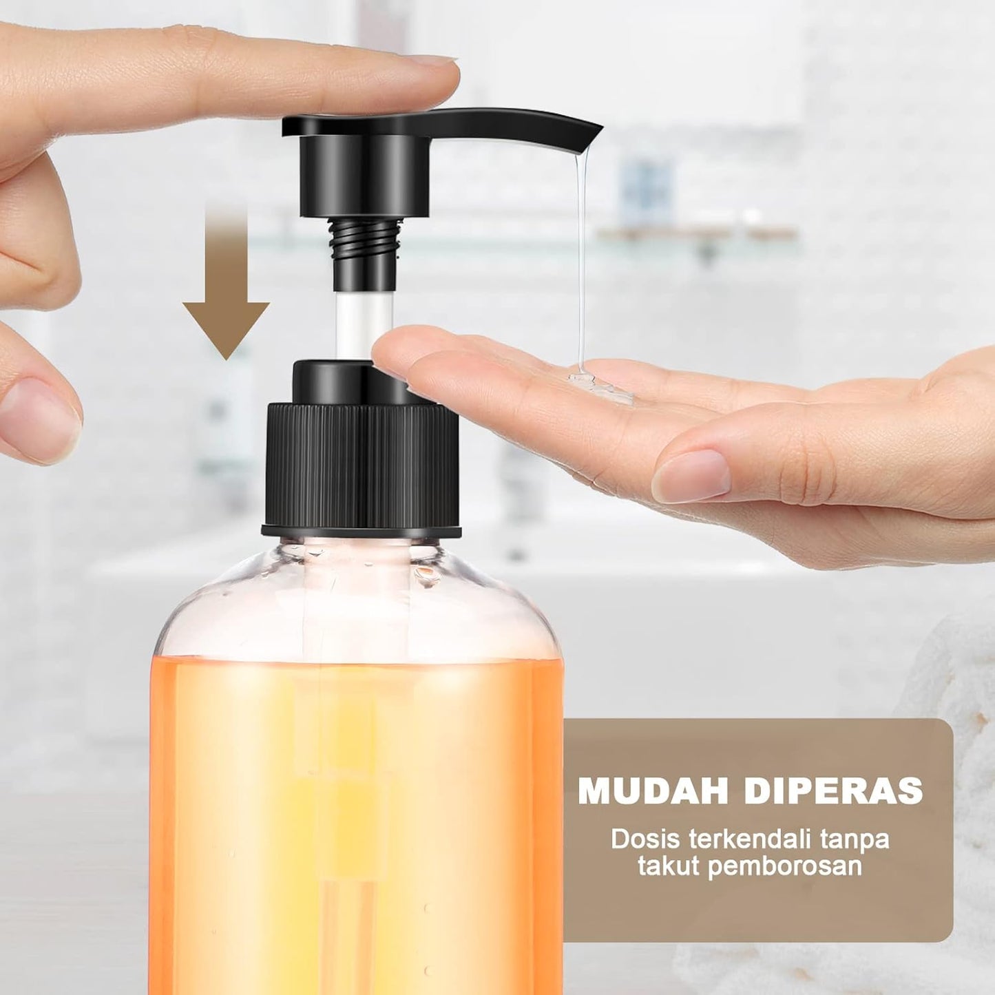 8 Pcs Plastic Pump Bottles Empty Lotion Bottle with Pump Refillable Dish Soap Dispenser Portable Hand Soap Dispenser Shampoo Lotion Container for Oil Liquid Soap(Clear,16 oz)