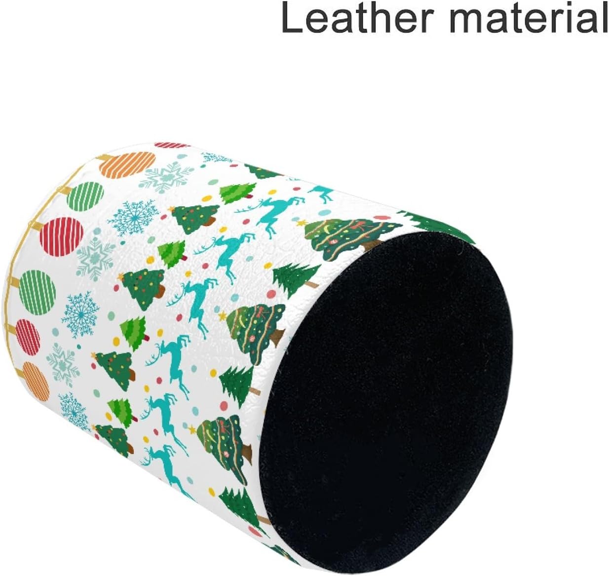 Christmas Pen Holder Pencil Organizer Cute Pencil Cup Desk Decor Makeup Brush Holder PU Multifunctional Office Suppliesfor Home Classroom School