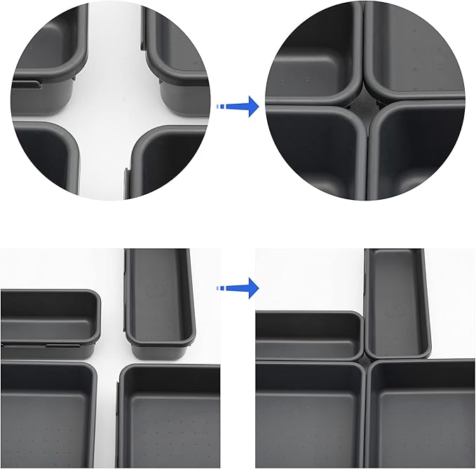 BYCY Office Drawer Organizers Bins Junk Drawer Organizers Tray Storage Dividers for Office Desk Dress Makeup (13pcs 2Size)