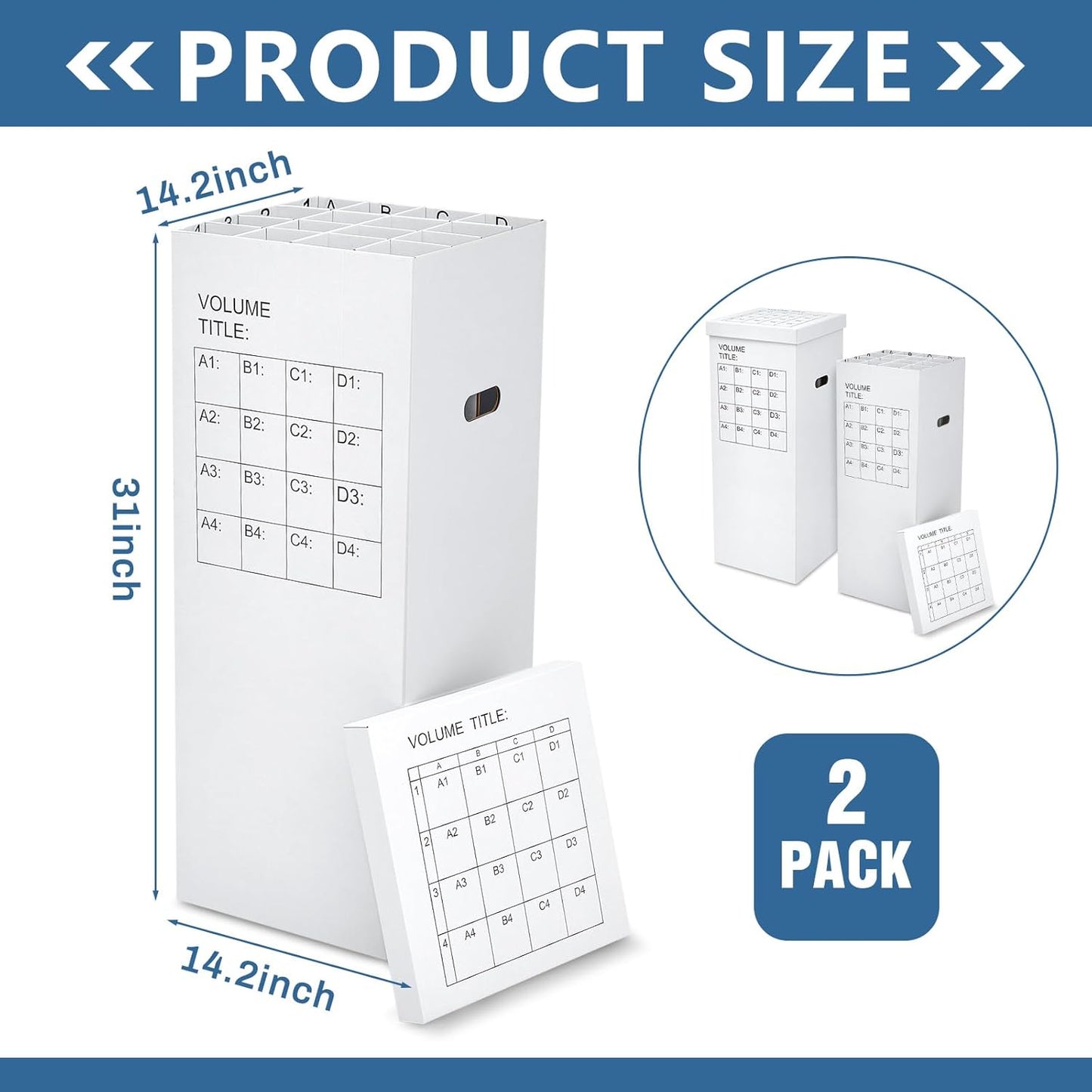 PerKoop 2 Pack Blueprint Holder Storage Organizer for Storing Poster Anchor Charts 32 Slots 31 x 14.2 x 14.2 Inch Blueprint Roll File Holder for Architectural Map School Office Home Items