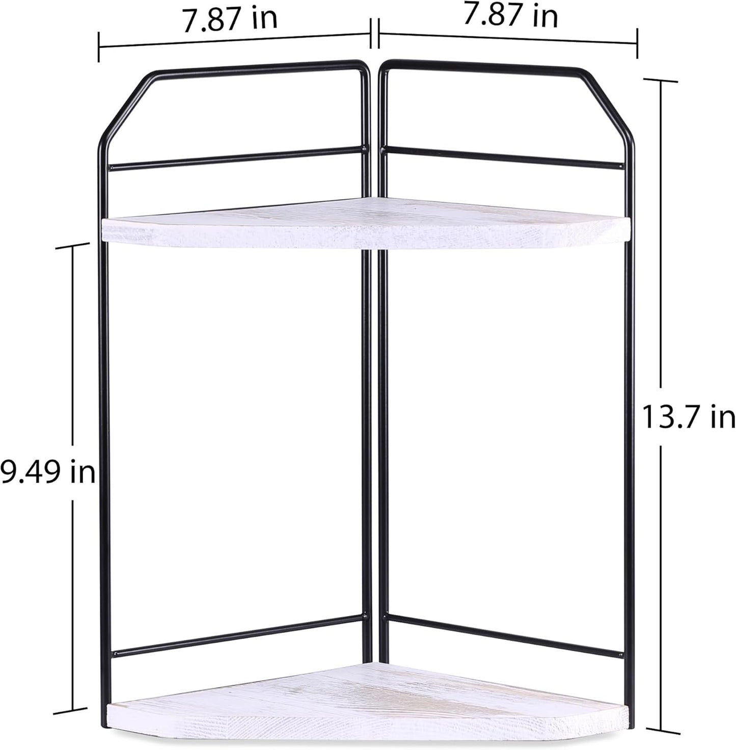 Corner Bathroom Counter Organizer - 2 Tier Wood Vanity Counter Shelf Perfume Skincare Holder, Countertop Corner Shelf Organizer for Bathroom, Kitchen, Rustic White