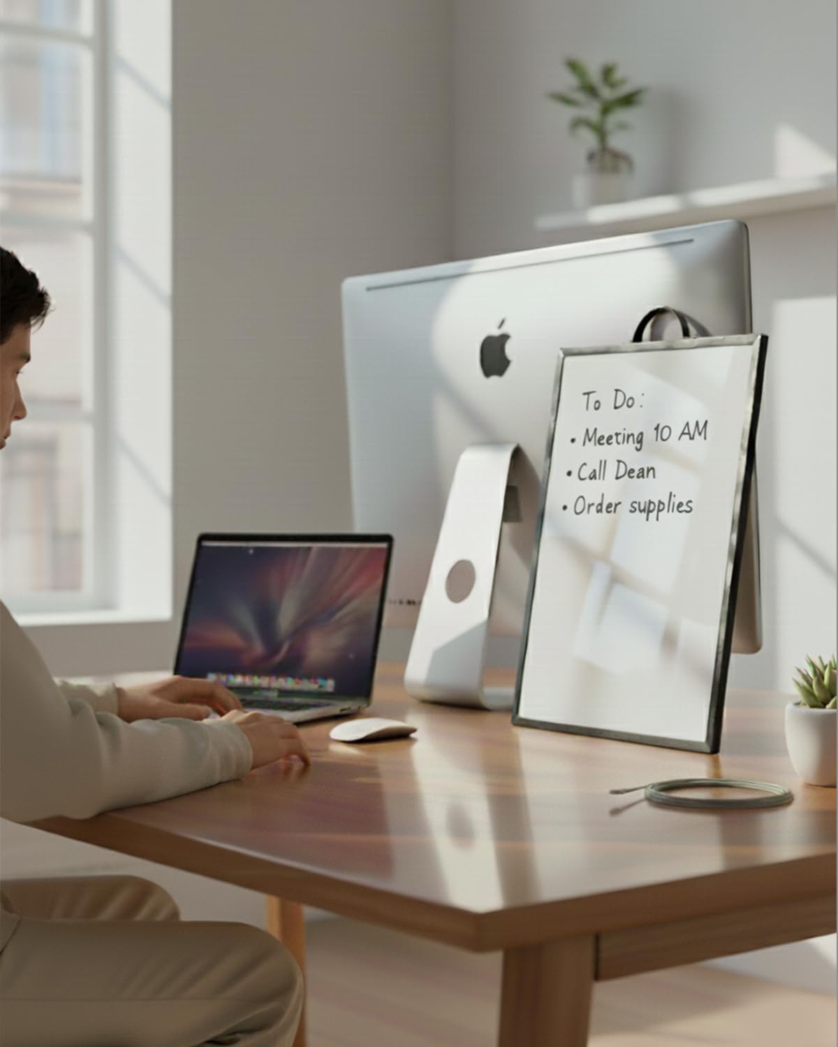 Small Magnetic Dry Erase Whiteboard 12x16 with Handle – Double-Sided Portable Board with Black Aluminum Frame – Includes Markers, Eraser & Magnets for Home and Office