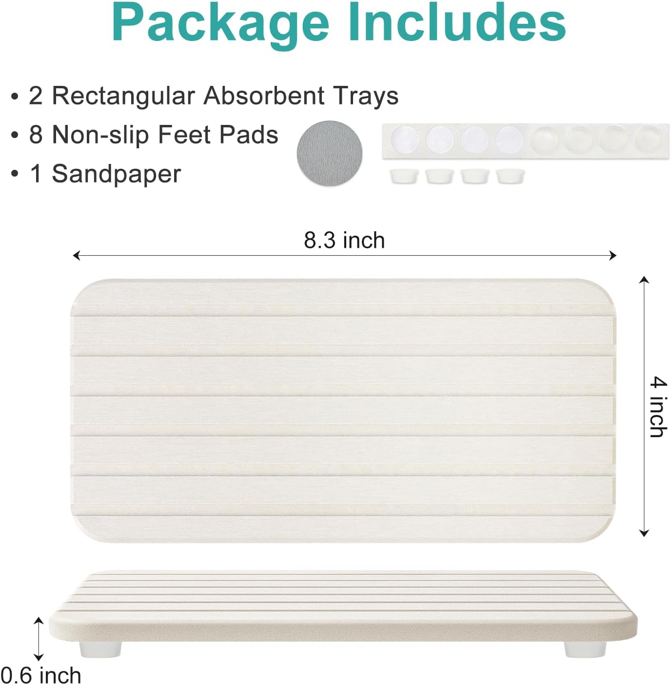 Diatomite Stone Drying Trays for Sink Bathroom Sink Tray Kitchen Counter Soap Dish Quick Drying Stone Mat for Kitchen Sink Diatomaceous Earth Tray Coaster Water Absorbing Stone Bathroom Trays