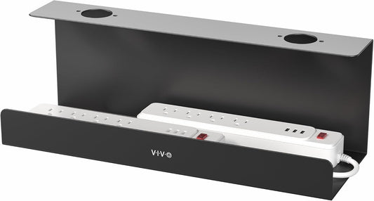 VIVO Under Desk 17 inch Extra Deep Cable Management Tray, Power Strip Holder, Cord Organizer, Wire Tamer for Office and Home, Black, DESK-AC16-1C