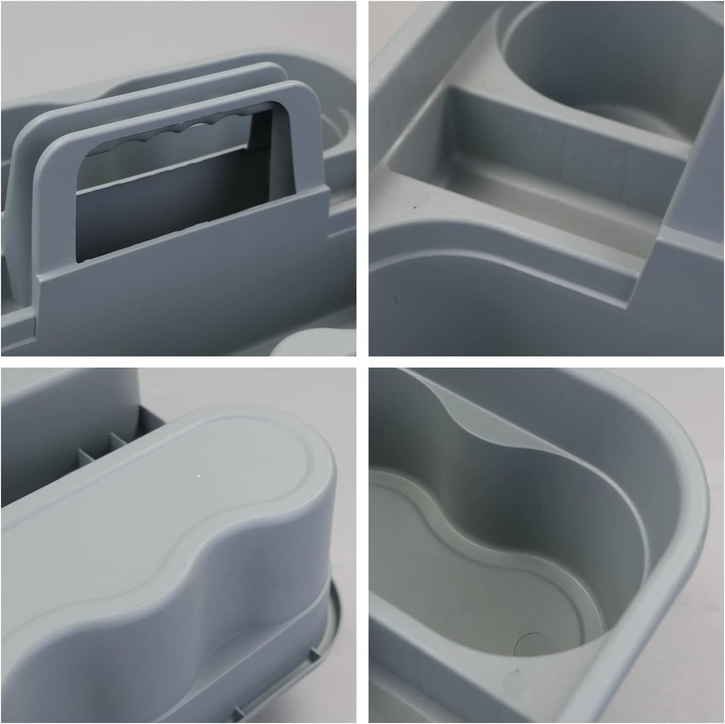 Teyyvn 4 Pack Carry Caddy, Plastic Cleaning Caddy with Handle, Gray