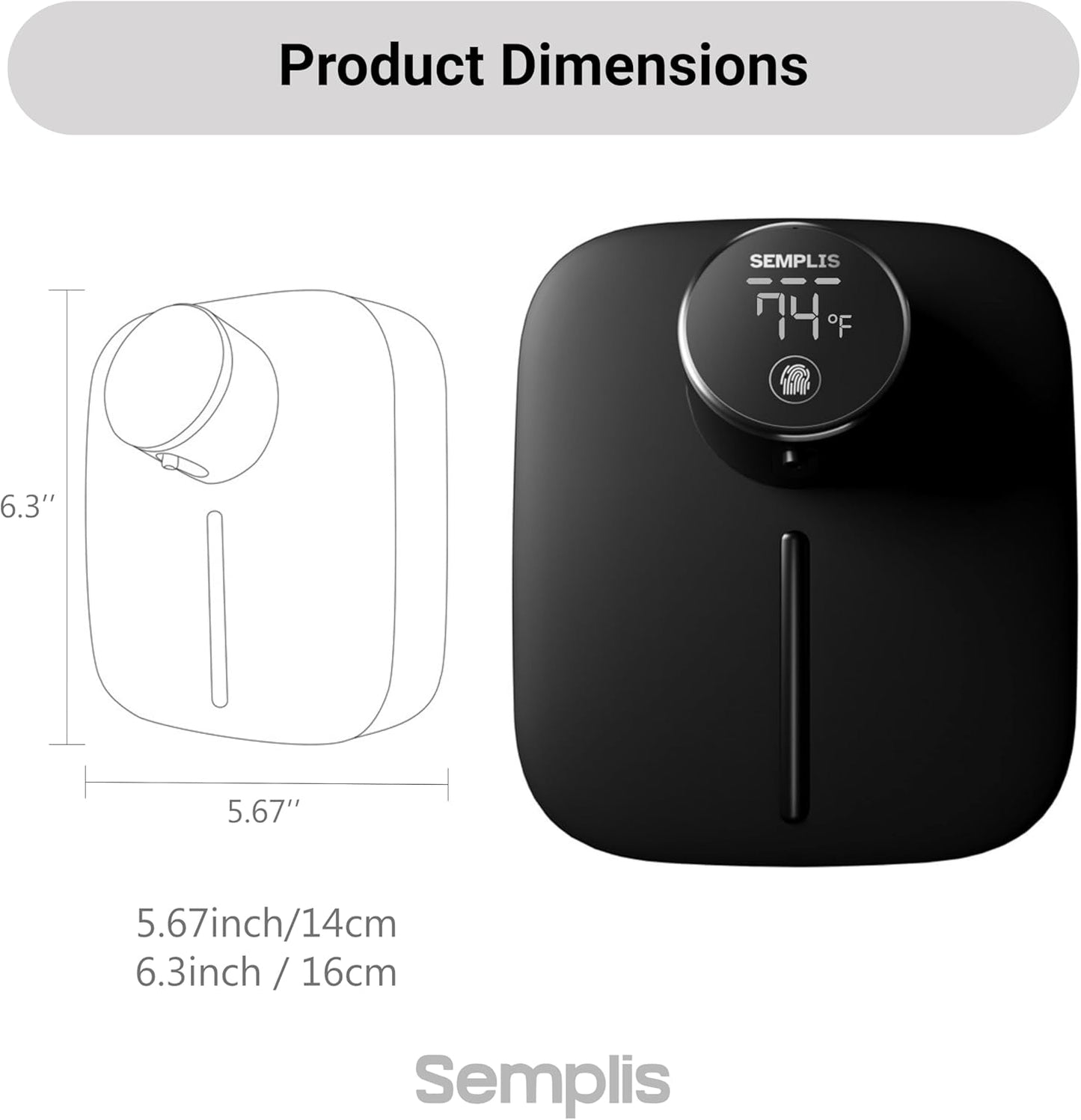 Automatic Soap Dispenser – Touchless Foaming Hand Soap Dispenser with Digital Display, 6 Adjustable Foam Levels, USB Rechargeable Wall‑Mount for Bathroom & Kitchen, 10.82 oz/320 ml