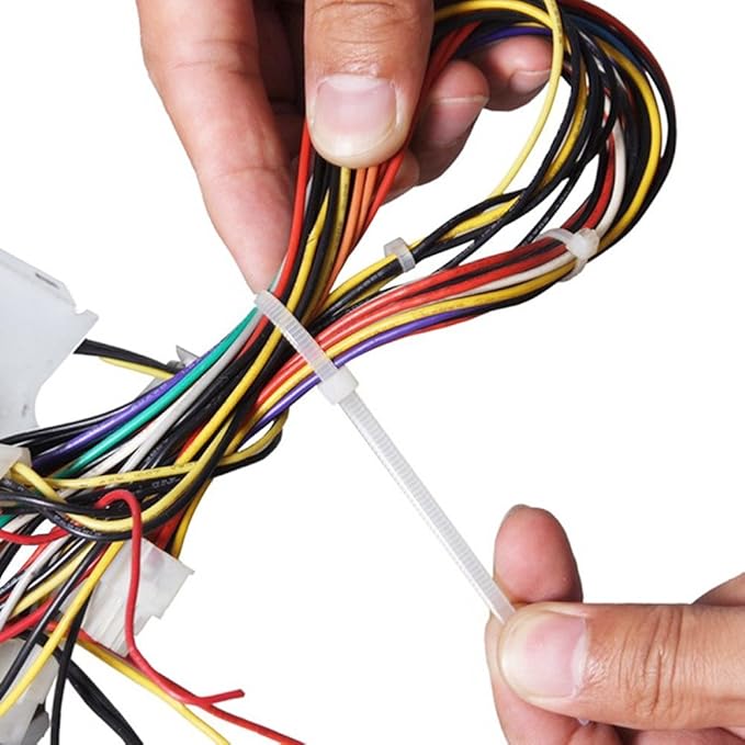 Self Locking Nylon Cable Zip Ties,4 6 8 10 12 Inches,Width 0.16inch,500Pcs HeavyDuty Wire Tie Wraps for Home,Office,Garden,Garage,Workshop (White)