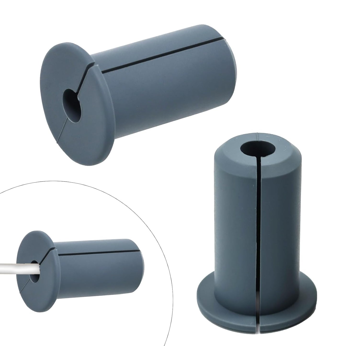 2pc Starlink Cable Grommet 3/4" Silicone Waterproof Wall Hole Pass Through Split Cable Bushings for TV Wire Ethernet Cord, Starlink Cable Routing Kit Accessories,38mm/1.5"Ht, Grey