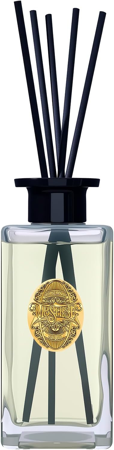 M&SENSE 10.14 oz Large Reed Diffuser Set | Creamy Vanilla Scent Oil Diffuser with Sticks | Hotel Collection Non-Toxic Essential Oil |for Bedroom Bathroom Living Room