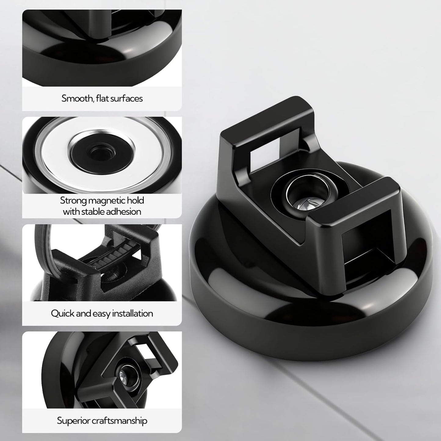 15Pcs Magnetic Cable Tie Mount, Multipurpose Magnetic Wire Clip, 10Pcs Saddle Type Mounts Base + 10 Tapping Screws + 1 Screwdrivers, 60Pcs Cable Ties