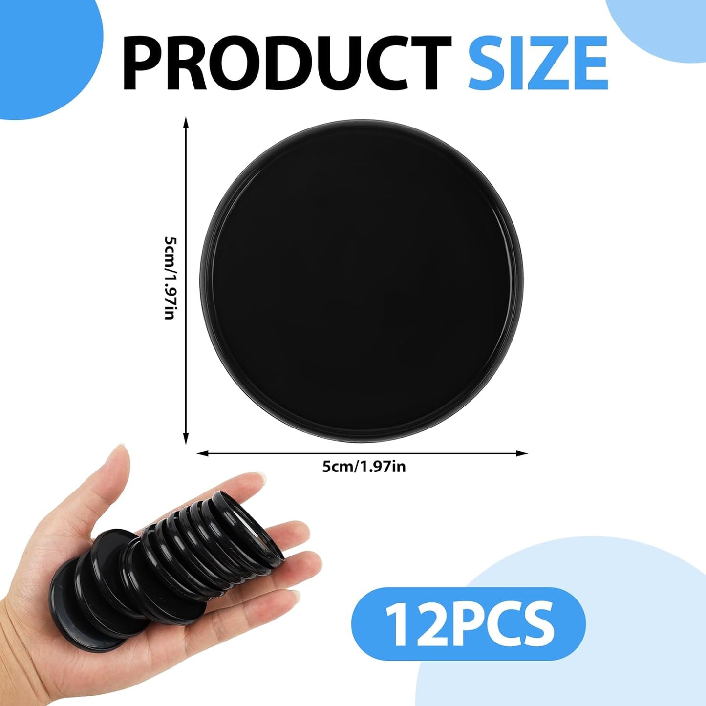12 Pcs 2 Inch Discbound Expansion Discs, Black Plastic Binder Rings 2 Inch for DIY Notebooks Journals Scrapbooking and Planners, Durable Discs for Discbound Notebook Accessories