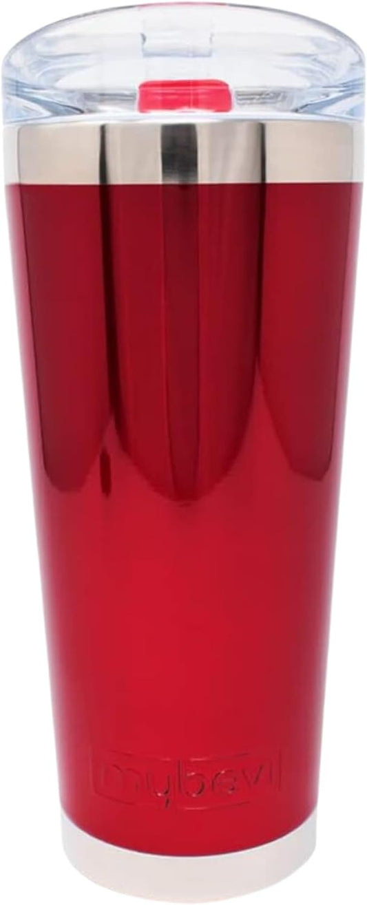Classic Premium Stainless Steel Tumbler with 12-Hour Temperature Control, Tritan Lid, and BPA-Free Construction | Red Mirror, 26 oz