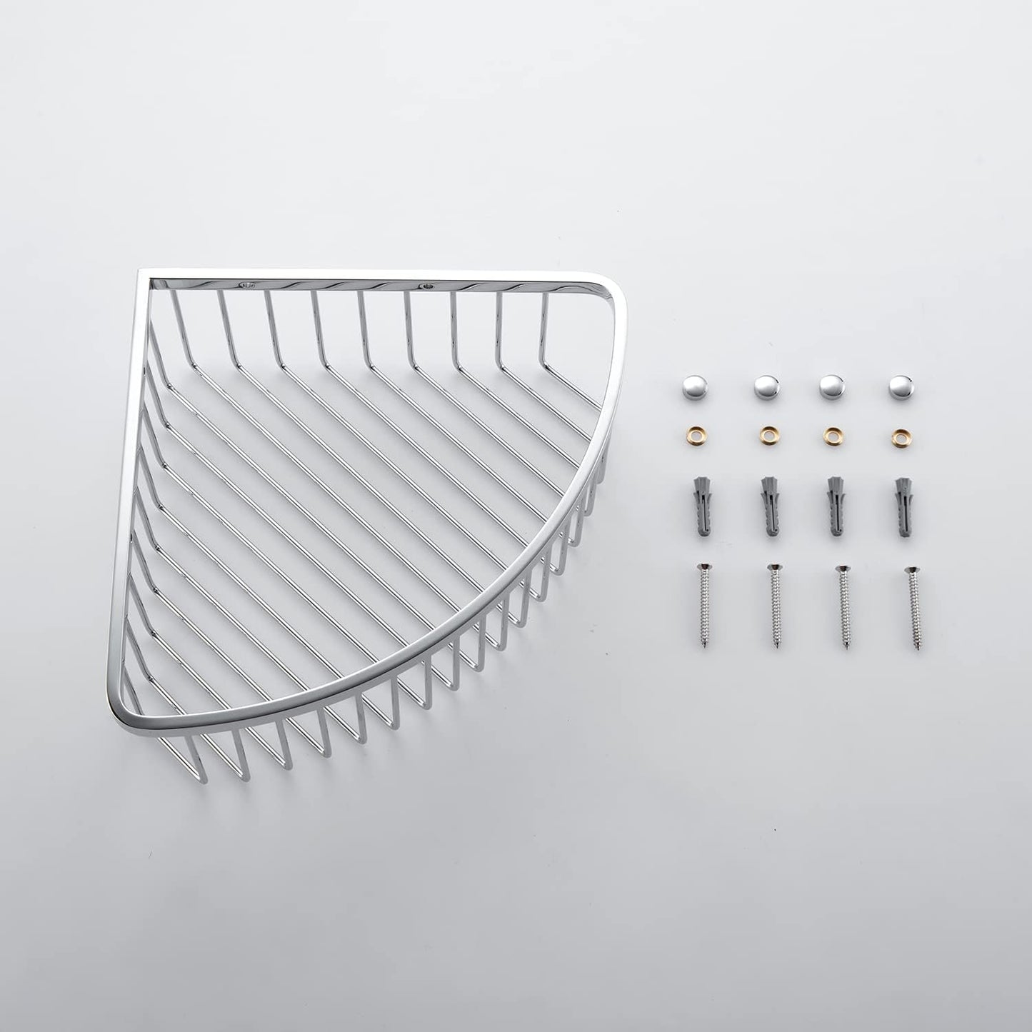 Corner Shower Caddy Organizer, SUS304 Stainless Steel Heavy Duty Rust-Proof Shelf Organizer, Wall Mounted Storage Rack for Bathroom, Brushed Chrome