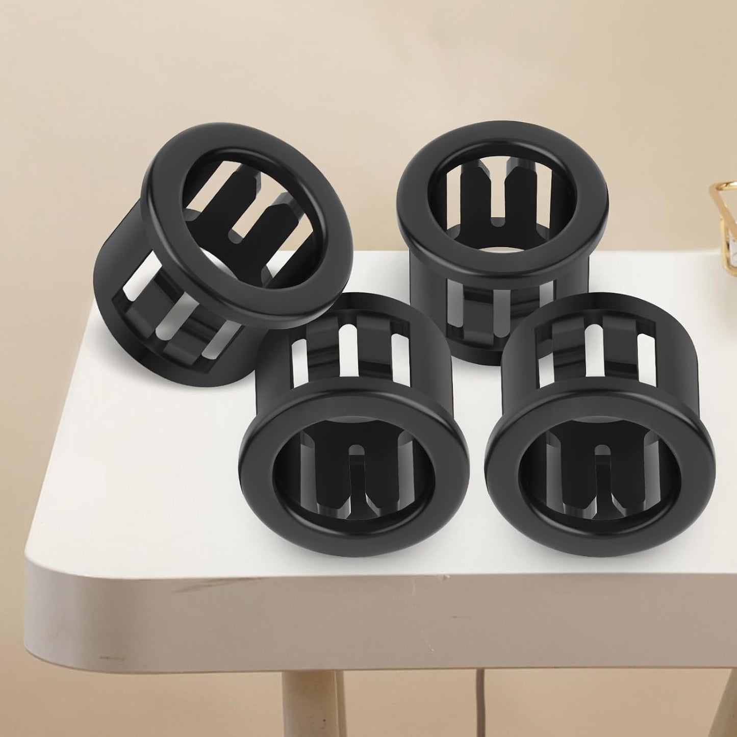 100PCS 1/2" Round Cable Snap Bushing Grommet, Black Snap in Cable Grommet Protector