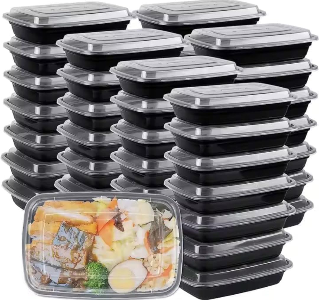 15 piece Meal Prep Containers Reusable with Lids, Sturdy Leakproof & Food Safe, Microwave, Freezer, Dishwasher Safe Food Prep Containers, To Go Take Out plactic food storage