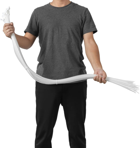 40 inch White Zip Ties Heavy Duty 30 PCS, 250LBS Ultra Exclusive Strong Plastic Wire Ties, Large Cable Ties Extra Long Tie Wraps, Indoor and Outdoor UV Resistant