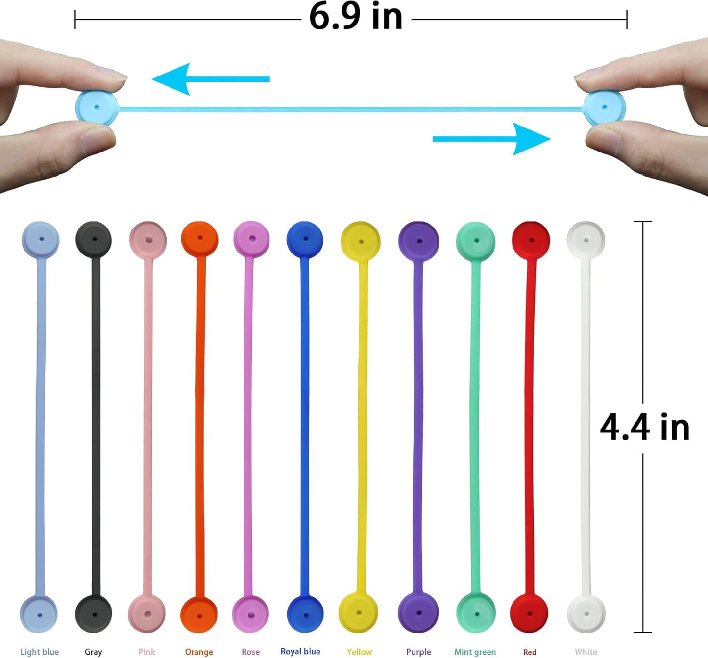 Motiloo 18 Pack Reusable Silicone Magnetic Cable Ties Strong Magnetic Cord Ties for Management Cable Cords Bundling and Organizing,Book Markers,Fridge Magnets USB Cable Manager