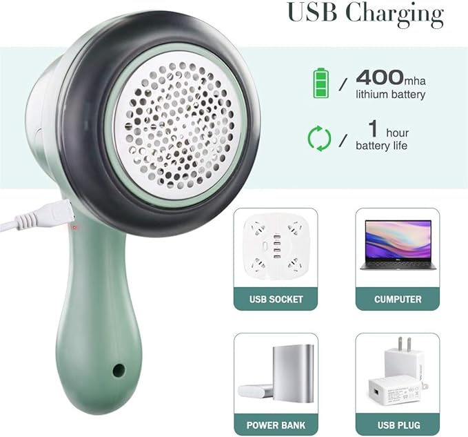 Fabric Shaver, Lint Remover for Clothes, Electric Lint Remover with 3 Replaceable Blades, Removes Fabric Pills, Rechargeable Sweater Defuzzer Pill Remover, Depiller Effectively Remove Pills, Lint