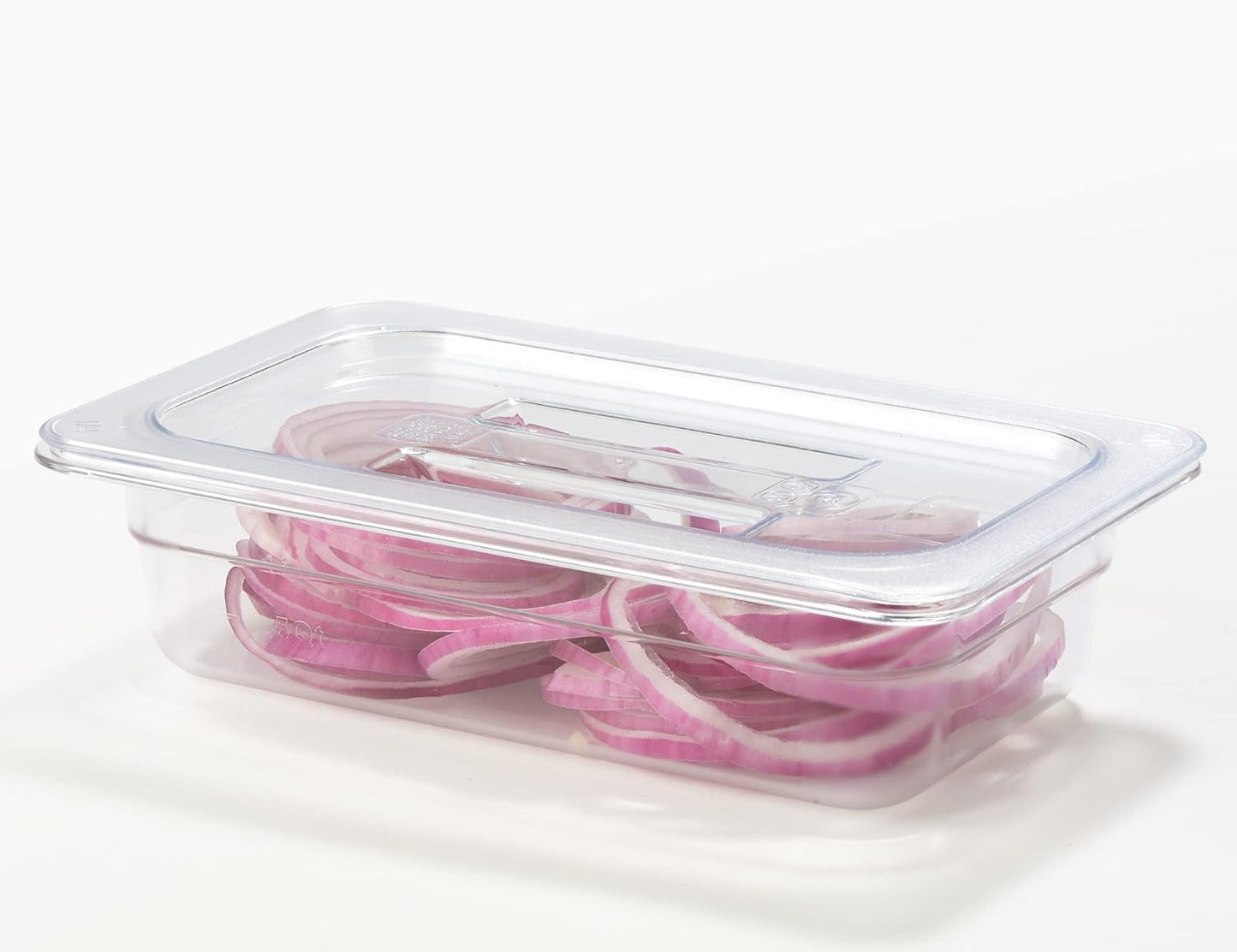 CURTA 6 Pack Food Pan Lids, 1/4 Size NSF Polycarbonate Cover with Handle, Plastic Clear