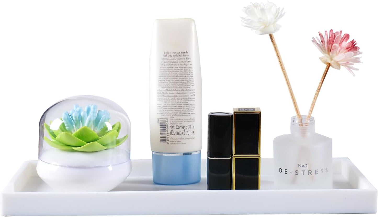 Bloss Counter Tray Set for Bathroom/Kitchen - 11.8" Silicone Tray for Kitchen Countertop, Soap and Sponge Holder, Bathroom Vanity Traty for Perfume, Jewelry, Candle, Key Tray