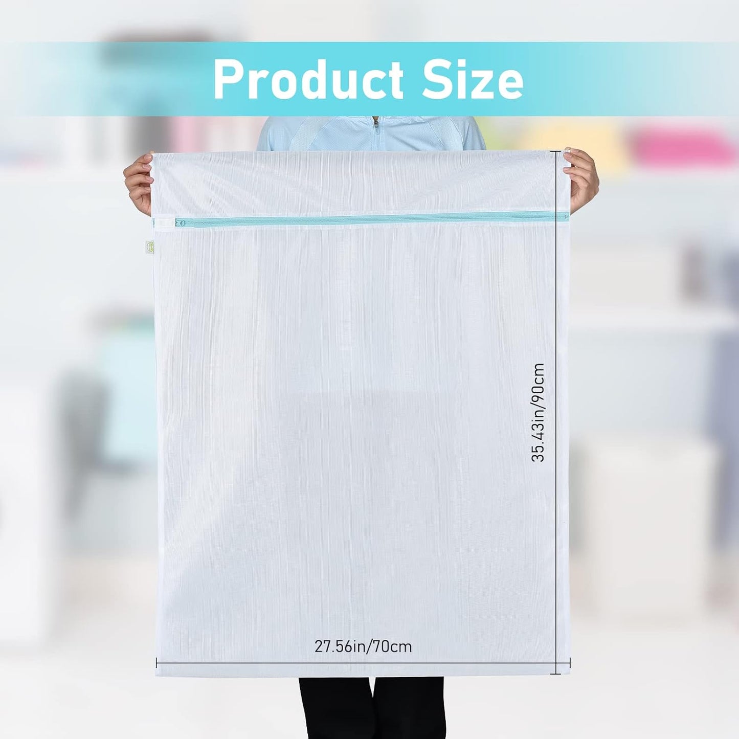 OTraki Large Mesh Laundry Bags 28x35 inch Zipper Mesh Lingerie Bags for Washing Delicates Net Laundry Mesh Bag Sack Machine Washable for Travel Dorm Hotel Camp, White