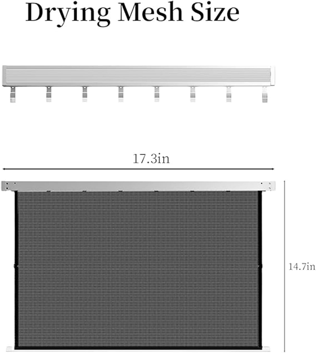 LETINE Wall Mounted Drying Rack: Retractable Indoor Clothes Drying Rack – Aluminum Alloy Frame w/Soft Mesh Surface. Laundry Rack & Temp Shelf for Balcony, Bathroom, Kitchen. Includes 6 Hooks.