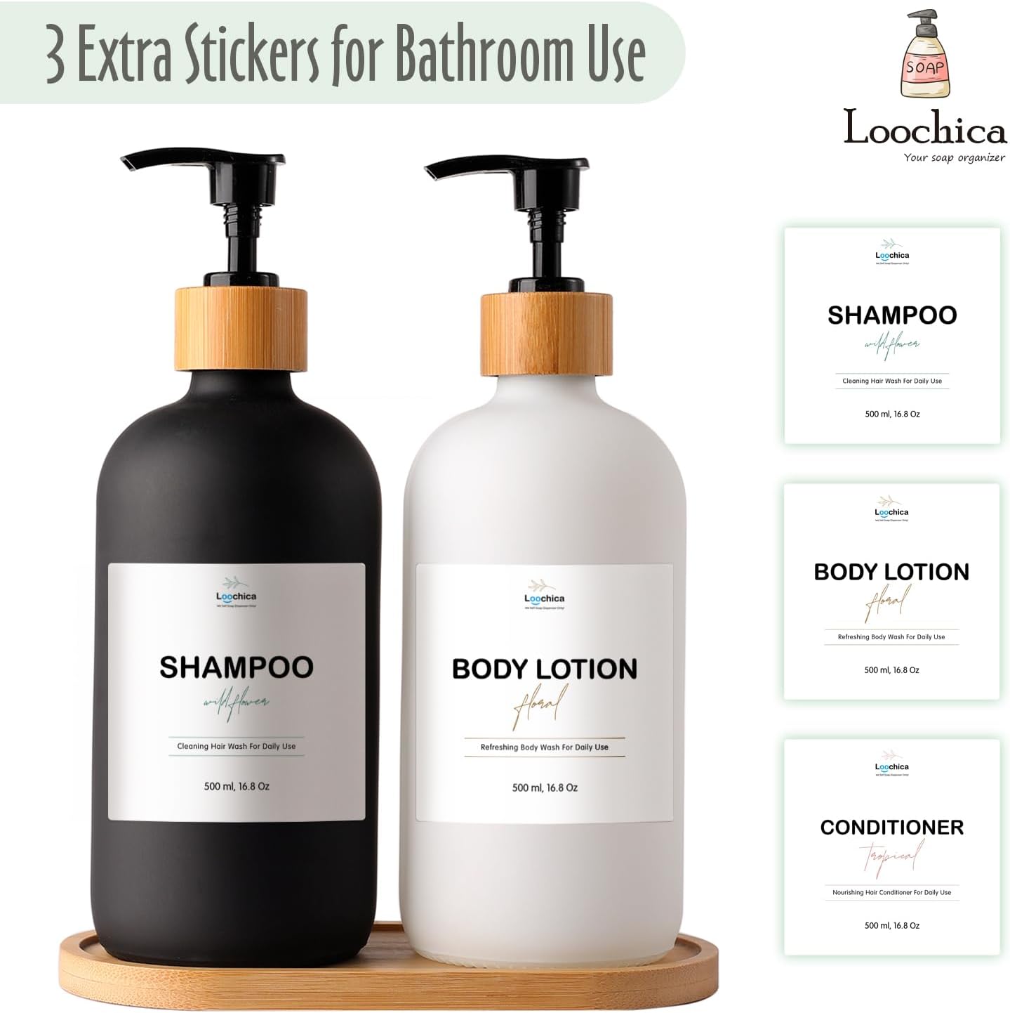 2 Pack Glass Soap Dispenser Set with Tray, Hand and Dish Glass Soap Dispensers for Kitchen Sink, Kitchen Soap Dispenser Set Suitable for Black and White Kitchen Decor