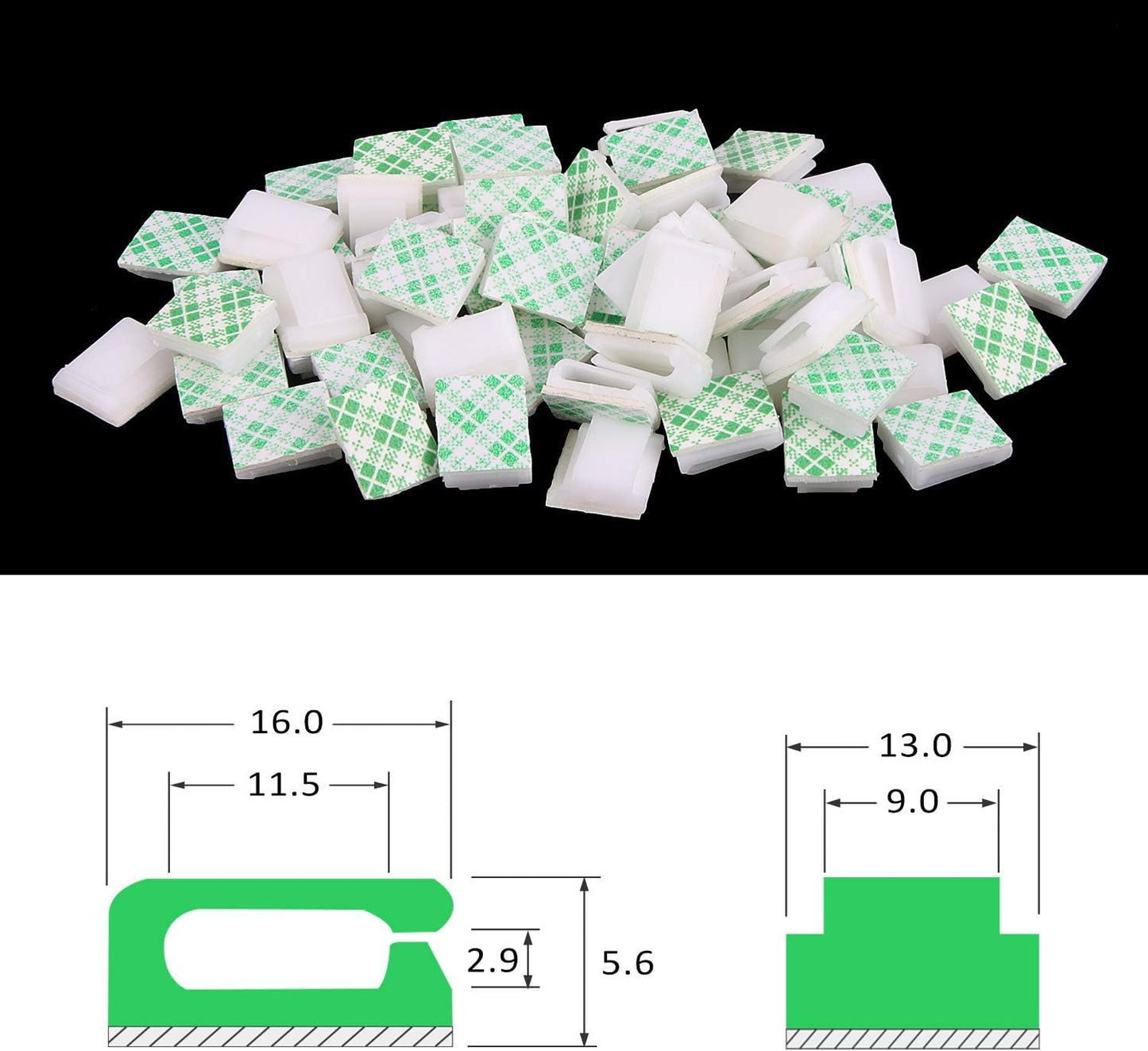 80 PCS Light Strip Mounting Clips White Self Adhesive Led Light Fasteners Mounting Holder Cable Clamp Organizer for 10mm Light Strip (10 mm)