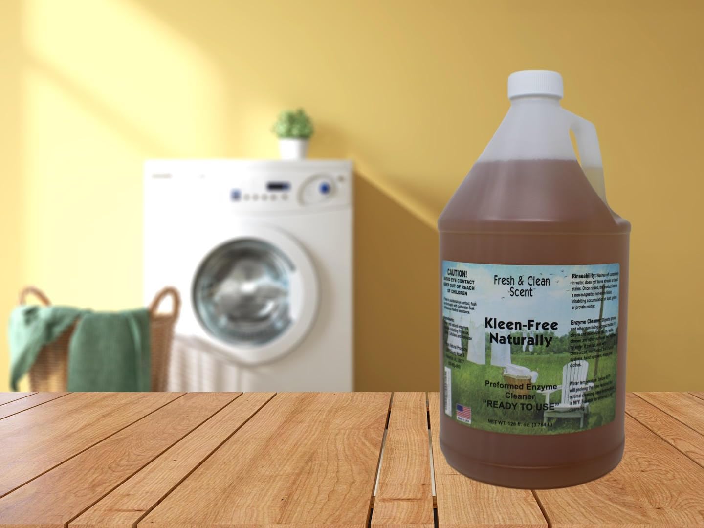 Naturally Preformed Enzyme Cleaner, Enzyme Solution, Multi-Purpose Cleaner, Laudry Additive, and More - Ready -To-Use - Fresh and Clean Scent - 128oz (1 Gallon)