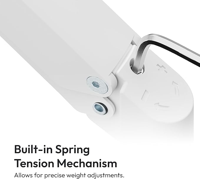 Pixio PS1D Wave White Dual Monitor Arm Stand Desk Mount - Fits up to 32 inches Monitors and up to 19.8lbs. VESA Compatibility and Integrated Cable Management