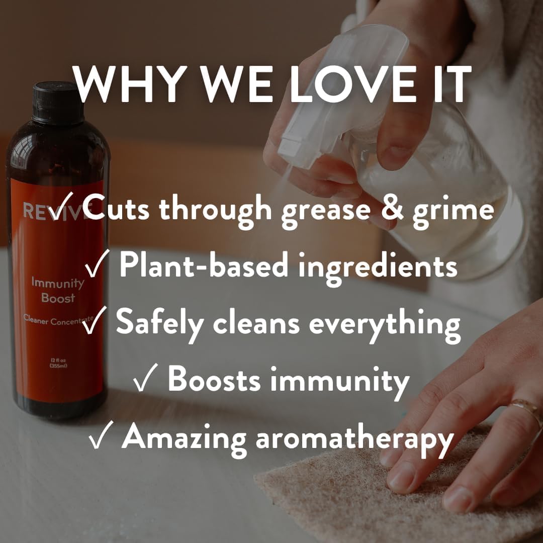 REVIVEEO Immunity Boost Cleaner Concentrate Multi-Purpose, All-Purpose, Concentrated, Mopping, Nontoxic, Plant Based 2 Pack