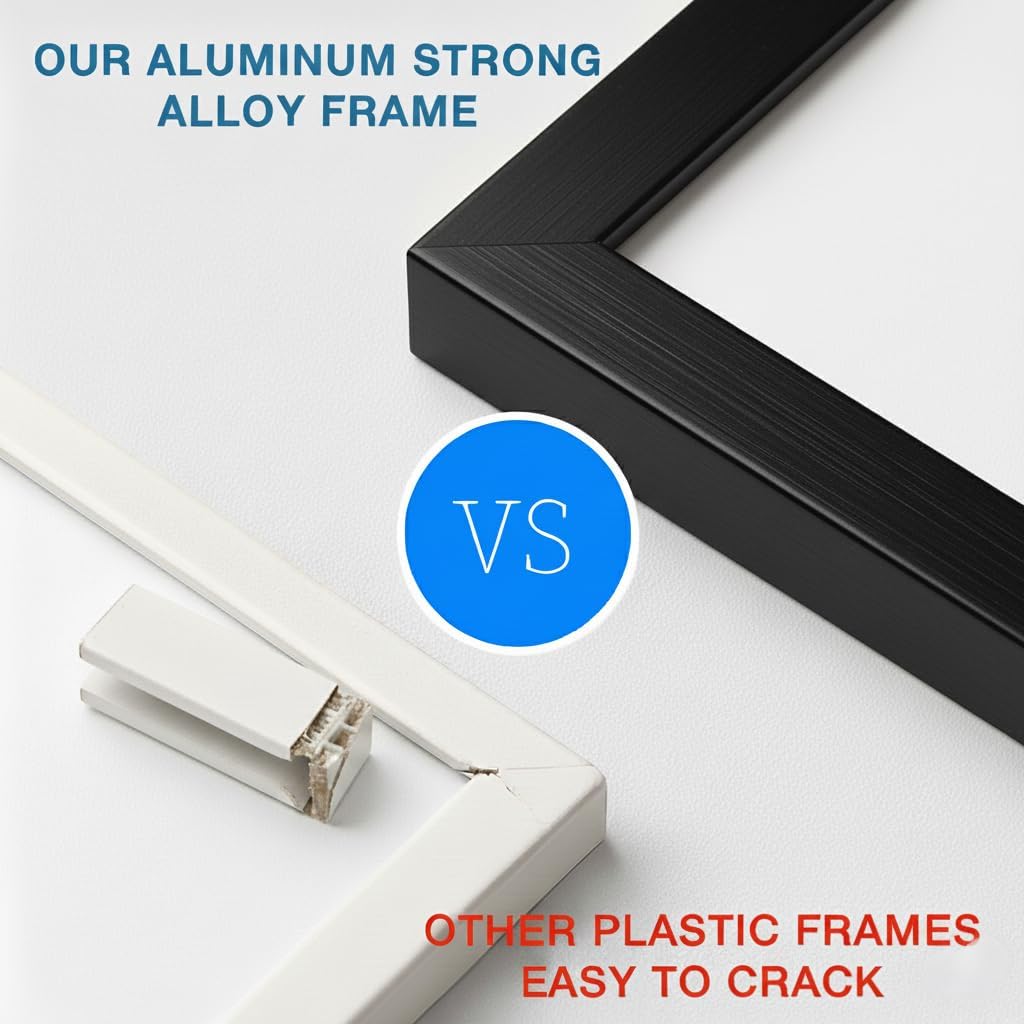 Small Magnetic Dry Erase Whiteboard 12x16 with Handle – Double-Sided Portable Board with Black Aluminum Frame – Includes Markers, Eraser & Magnets for Home and Office