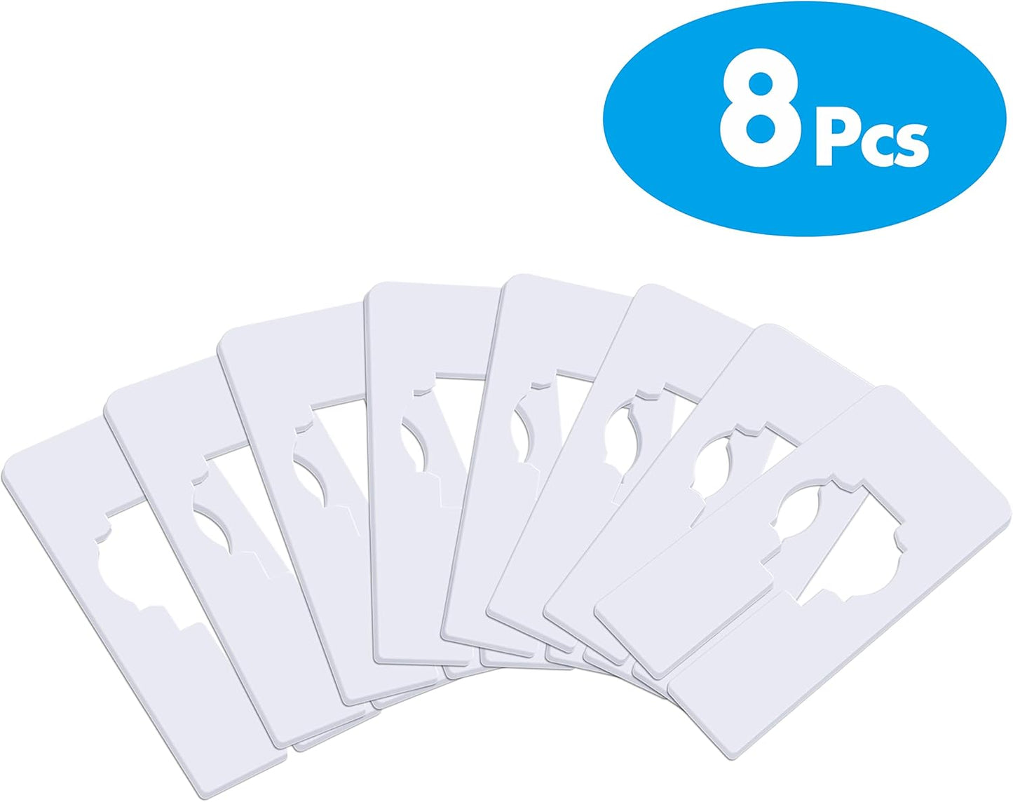 8 PCS Closet Rack Dividers, Wardrobe partition Board White Rectangular Clothing Hanger Dividers with a Bonus Marker, Writable & Reusable for Sorting Clothes Size, Color