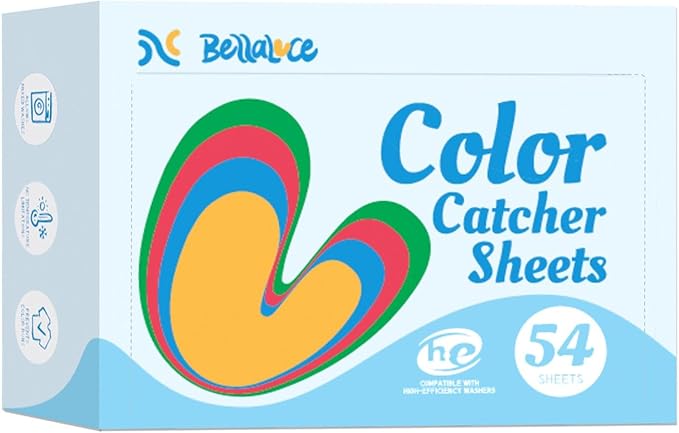 Catcher Sheets for Laundry 54 Count, Dye Catcher to Prevent Color Runs, Grabber Sheets for Home, Apartment, Dorm, Hotel