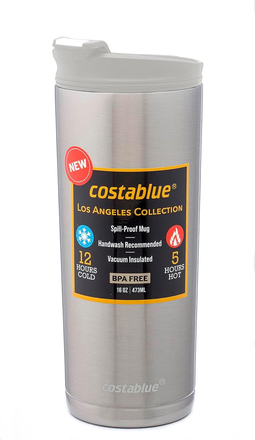 Travel Coffee Mug - 16 Oz. Stainless Steel Insulated Coffee Mug, Leak Proof Tumbler w/Dishwasher Safe Lid, Double Wall Travel Coffee Cup, Reusable Insulated Tumbler for Hot & Cold Beverages…