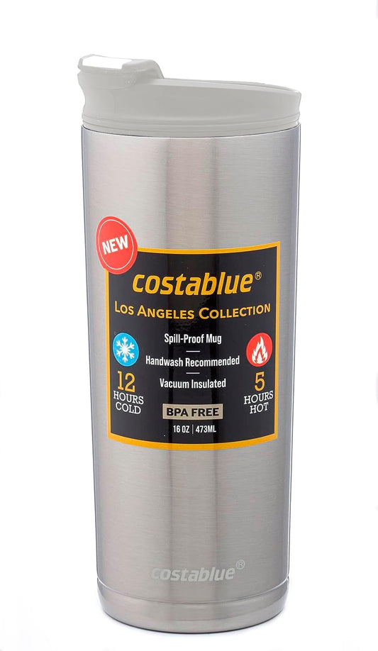 Travel Coffee Mug - 16 Oz. Stainless Steel Insulated Coffee Mug, Leak Proof Tumbler w/Dishwasher Safe Lid, Double Wall Travel Coffee Cup, Reusable Insulated Tumbler for Hot & Cold Beverages…