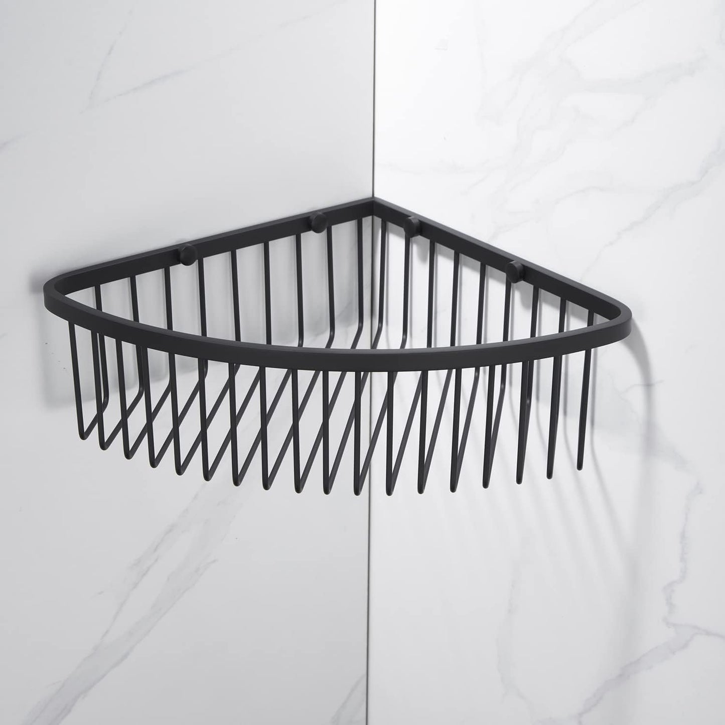 Corner Shower Caddy Organizer, SUS304 Stainless Steel Heavy Duty Rust-Proof Shelf Organizer, Wall Mounted Storage Rack for Bathroom Kitchen, Matte Black