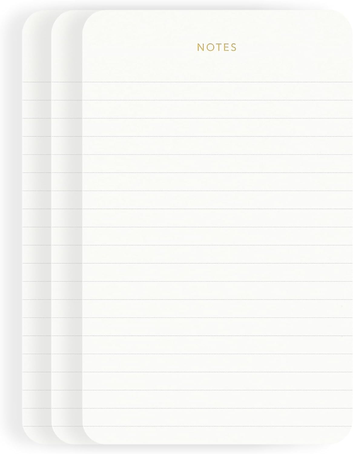 Elegant Desk Notepads for Professionals, Executive's Memo Pads, Minimalist, Gold Foiled, Lined Layout, 3 Pack, 225 Sheets Total (75 Each), 6.3" x 3.9”, 80 GSM, Eco-friendly, FSC™ Certified