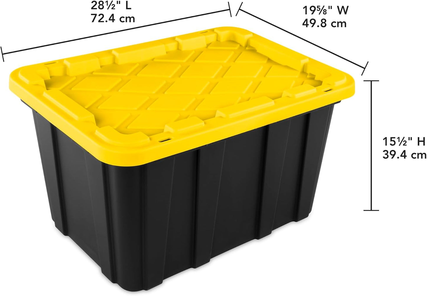 Sterilite 18-Pack Industrial Tote, Plastic Storage Container Bins with Lids, 27 Gallon - Heavy-Duty Organizing Containers for Closet, Bathroom, and Office